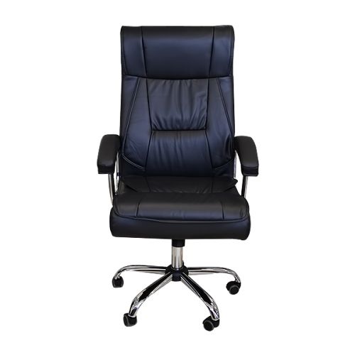 EXECUTIVE CHAIR WITH WHEELS CHROME LEATHER BLACK XH-9243