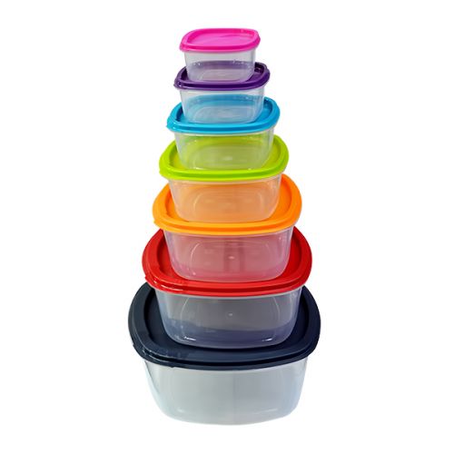 CONTAINER SQUARE SET OF 7 PIECES PLASTIC 5658-7