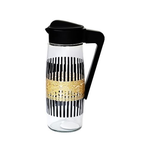 GLASS JUG KAREFE GOLD PATTERNED 1600CC C-00248