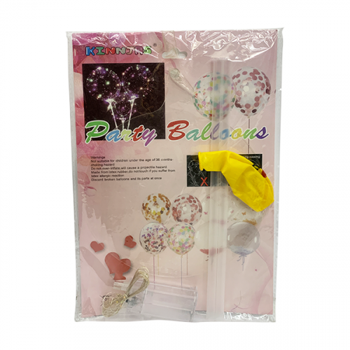 BALLOON 20CM WITH LIGHT+STICK