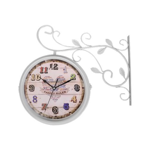 WALL CLOCK DOUBLE SIDED WHITE/BLACK VICTORIA 