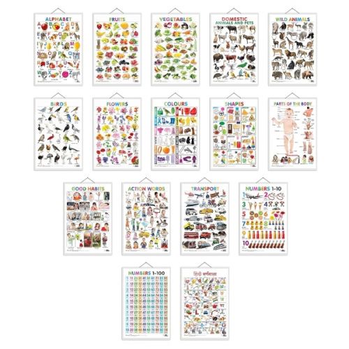 EDUCATIONAL CHART WITH 15 TITLES HARD LAMINATED ED795