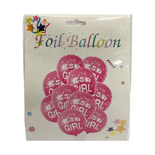 BALLOON SET 10PCS WITH IT'S BOY/GIRL DESIGN MIX COLOR