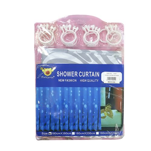 SHOWER CURTAIN WITH RINGS (180X180)CM 006