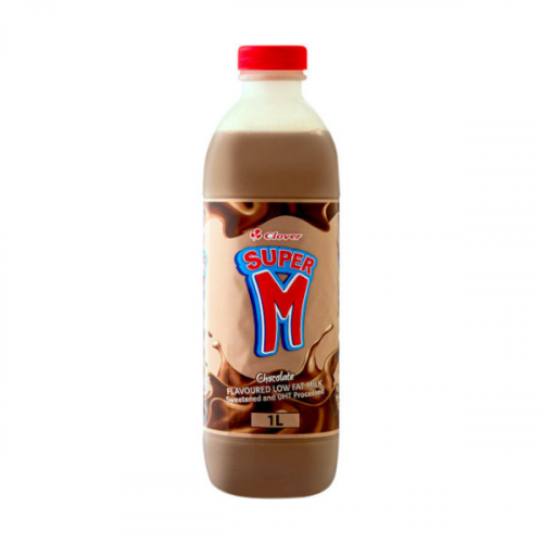 CLOVER SUPER M CHOCOLATE FLAVORED MED FAT MILK 1L