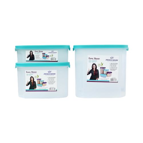 PRINCEWARE CONTAINER 3PCS OVAL EASY STORE MIXED COLORS L5333-3CPB