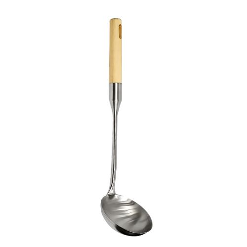 SOUP LADDLE STAINLESS STEEL WITH WOODEN HANDLE