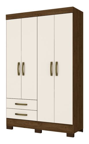 WARDROBE 4DOORS 2DRAWERS WITH LEG 