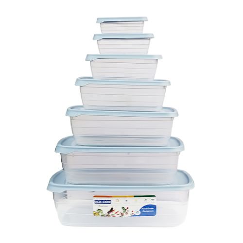 FOOD STORAGE BOX 7 PIECES SET PLASTIC 124177