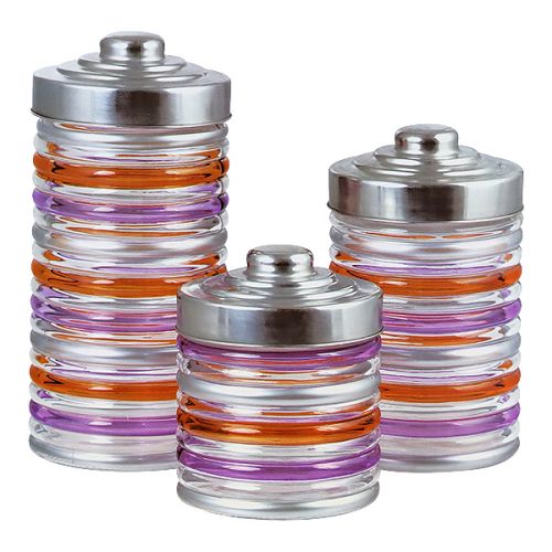 GLASS CANISTER 3 PIECES SET AVS-182 - AVIOS 