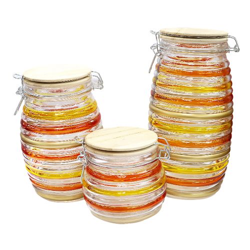 GLASS CANISTER 3 PIECES SET AVS-183 - AVIOS 