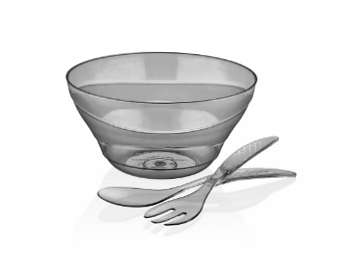 SALAD BOWL WITH SPOON SAPPHIRE BURG/POWD/BLU