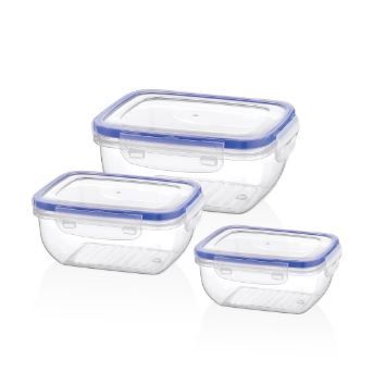 FOOD CONTAINER SET 3 PIECES RECTANGLE COOK & LOCK BG-505