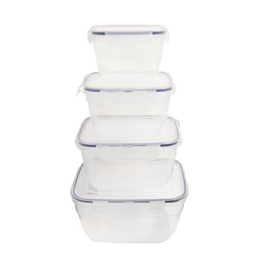CONTAINER DEEP COOK AND LOCK 4 PIECES SET RECTANGULAR BG-586