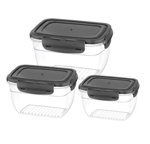 BAGER CONTAINER 3 PIECES SET DEEP RECTANGLE COOK & LOCK BG-598