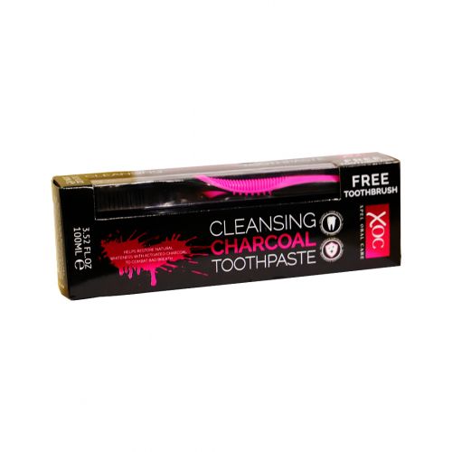 XOC CHARCOAL TOOTHPASTE & TOOTHBRUSH  100ML