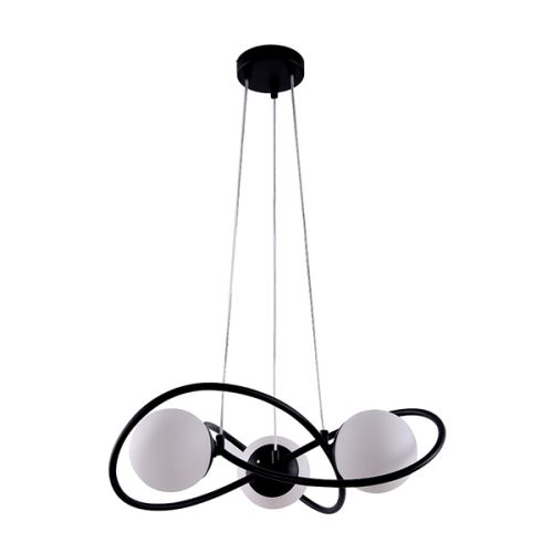 LED CHANDELIER 3XG9 GLASS+IRON GOLD 
