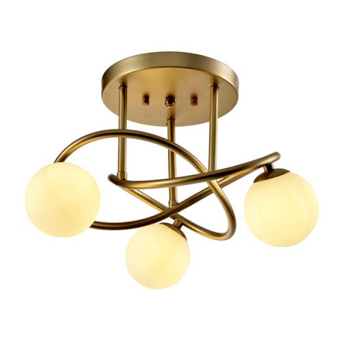 LED CHANDELIER 3XG9 IRON+GLASS GOLD 