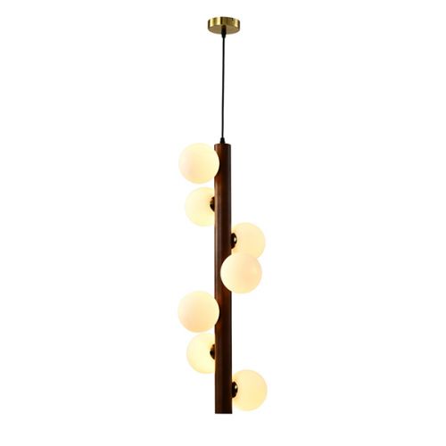 LED CHANDELIER 7XG9 3W IRON+GLASS+WOOD 
