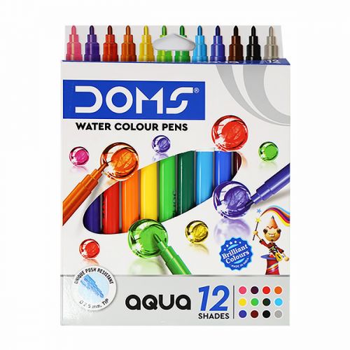DOMS AQUA WATER COLOR PENS 12 SHADES 7265