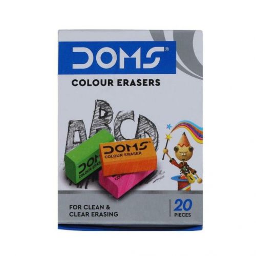 DOMS COLOURED ERASERS 20 PIECES 7246