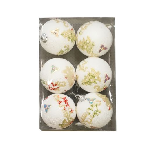 CHRISTMAS FOAM BALL 6CM RED+WHITE+GOLD JHA20-03A