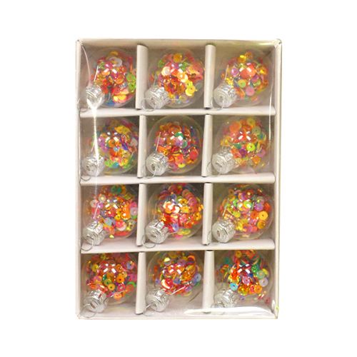 CHRISTMAS GLASS BALL 3CM MULTICOLOR JH2021-189