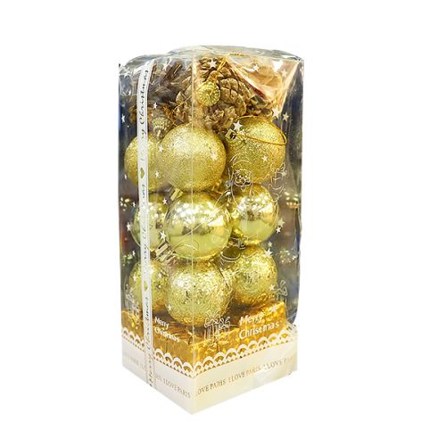 CHRISTMAS DECOR BALLS SET 24 PIECES 4CM JHZJ21-001