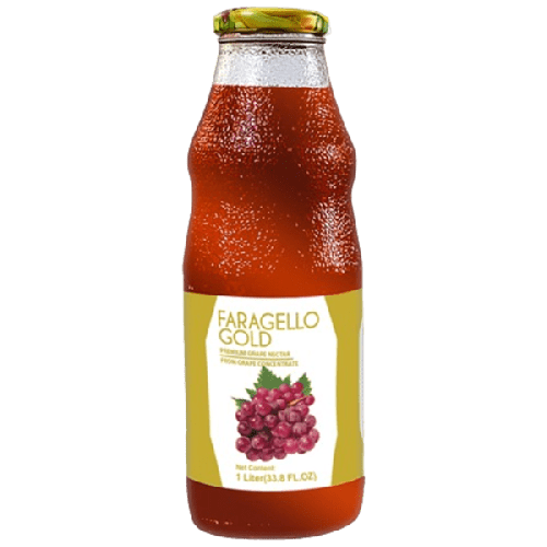 FARAGELLO GOLD GRAPE NECTAR GLASS BOTTLE 1L