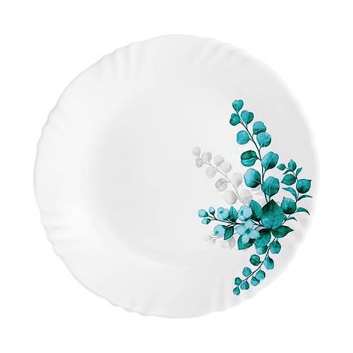 CELLO DEEP SOUP PLATE 8" IMPERIAL AQUA LEAVES 