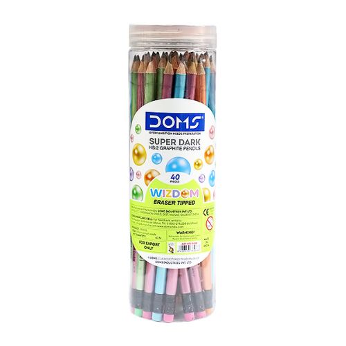 Doms Pencil Set 40pcs W/Plastic Jar Wizdom 8466