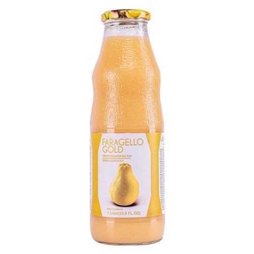 FARAGELLO GOLD GUAVA NECTAR GLASS BOTTLE 1L  