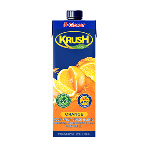 CLOVER KRUSH 100% ORANGE FRUIT JUICE 1L