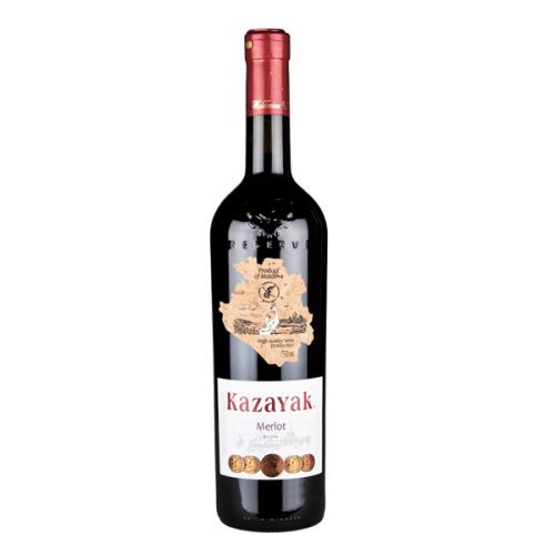 KAZAYAK MERLOT RED SEMI-DRY WINE 13.5% 750ML