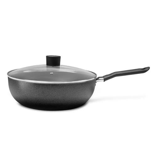 FRY WOK PAN WITH LID NONSTICK 28CM BLACK BRINOX (EBONY LINE)