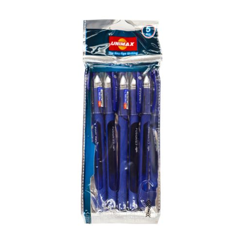 UNIMAX FUSION STICK BALL PEN SET 5PC BLUE