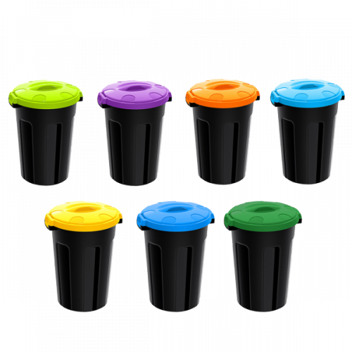 PRACTILINE BIN WITH LID 47 LITERS PLASTIC 02040102