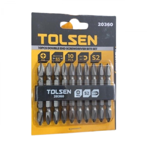 TOLSEN SCREWDRIVER BITS DOUBLE END 10PCS 