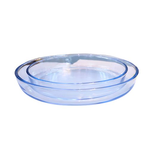 GLASS TRAY ROUND PLAIN BOREX 2 PIECES SET 145222