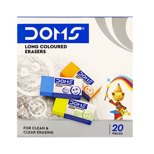 DOMS COLOURED ERASERS 20PCS 