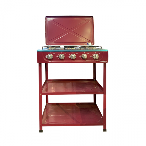 NASCO GAS COOKER 5-BURNERS 2-SHELVESTAND NASGS-K5BSM-S