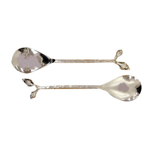 KITCHEN TOOL SALAD SPOON SET STAINLESS STEEL/BRASS 2 PIECES M22-734