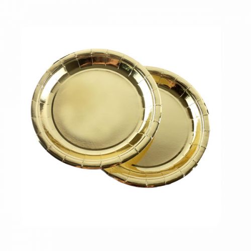 DISPOSABLE GOLD PLATE 10 PIECES SET 18CM