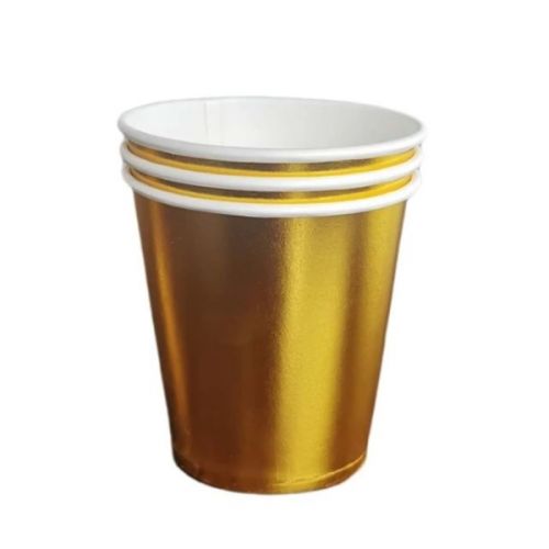 DISPOSABLE GOLD CUP 10 PIECES SET (7.5 X 8.5)CM