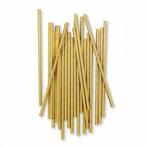 PAPER STRAW GOLD 25 PIECES SET (0.6 X 19.7)CM