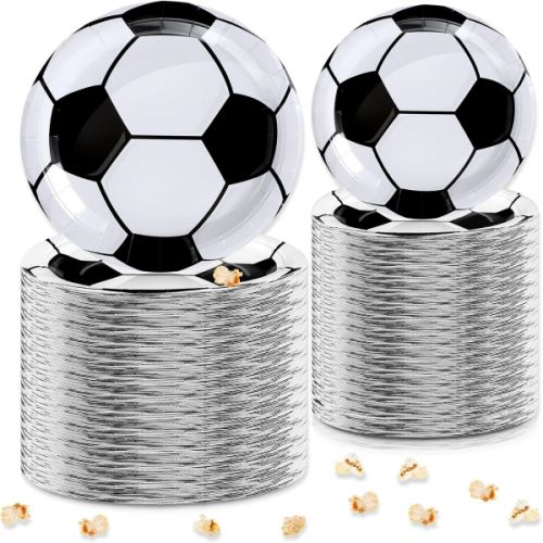 FOOTBALL DESIGN DISPOSABLE PLATE 10 PIECES SET 18CM