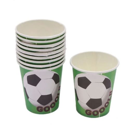 FOOTBALL DESIGN DISPOSABLE CUP 10 PIECES SET (7.5 X 8.5)CM