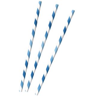 AMSCAN DRINKING STRAW SKY BLUE PAPER 12 PIECES 19.7CM 9904288