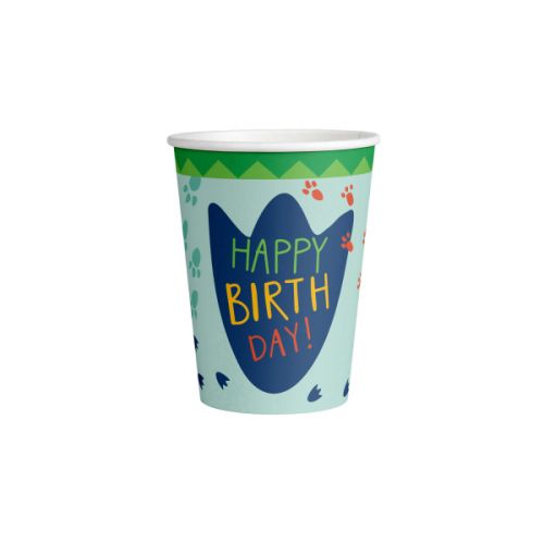 AMSCAN DINO-MITE PAPER CUPS 8 PIECES 250ML 582270-66