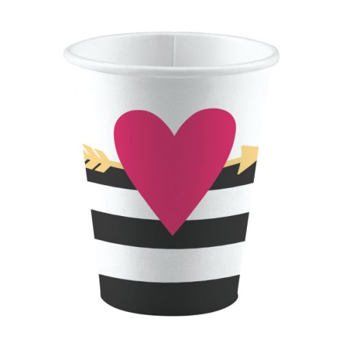 AMSCAN EVERYDAY LOVE BIG HEART PAPER CUPS 8 PIECES 250ML 9903115